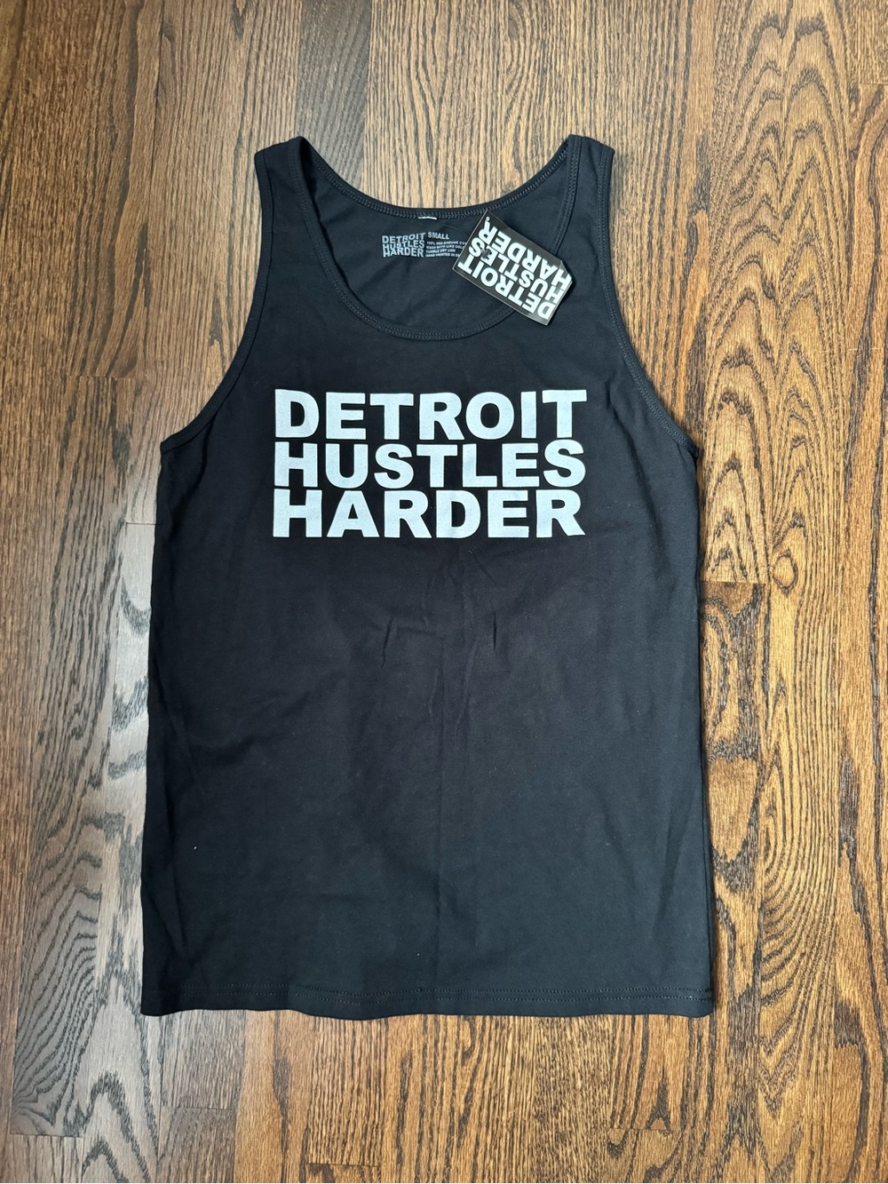 NWT Detroit Hustles Harder Black Tank Top